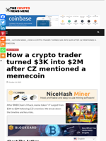 How a crypto trader turned $3K into $2M after CZ mentioned a memecoin - The Crypto News Wire