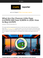 What Are the Chances Little Pepe (LILPEPE) Will Soar 8,000% in 2026: How to Buy LILPEPE