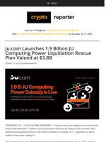 Ju.com Launches 1.9 Billion JU Computing Power Liquidation Rescue Plan Valued at $3.8B