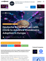Deutsche Börse Partners with Circle to Advance Stablecoins Adoption in Europe | Live Bitcoin News