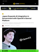 Japan Expands AI Integration in Government with OpenAI’s Gennai Platform - CoinCentral