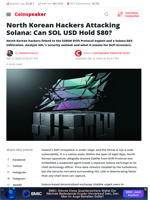 North Korean Hackers Attacking Solana: Can SOL USD Hold $80?