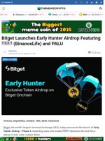 Bitget Launches Early Hunter Airdrop Featuring 币安人生 (BinanceLife) and PALU - TheNewsCrypto