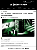 How the US Hormuz Blockade Is Now Choking Iran's Oil Output