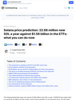 Solana price prediction: 22.88 million new SOL a year against $1.56 billion in the ETFs: what you can do now: Guest Post by CryptoTicker ENG | CoinMarketCap