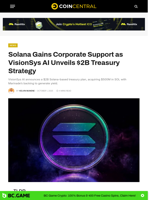 Solana Gains Corporate as VisionSys AI Unveils $2B Treasury