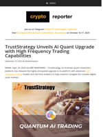 TrustStrategy Unveils AI Quant Upgrade with High Frequency Trading Capabilities