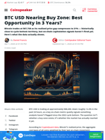 BTC USD Nearing Buy Zone: Best Opportunity in 3 Years? - Coinspeaker