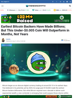 Earliest Bitcoin Backers Have Made Billions; But This Under-$0.005 Coin Will Outperform in Months, Not Years