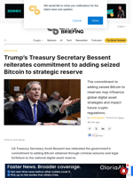 Trump’s Treasury Secretary Bessent reiterates commitment to adding seized Bitcoin to strategic reserve - Crypto Briefing