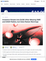 Investors Rotate to DUSK After Missing Privacy Coins Rally