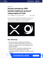 Enosys introduces XRP-backed stablecoin protocol using Liquity V2 fork