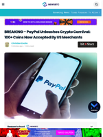 BREAKING - PayPal Unleashes Crypto Carnival: 100+ Coins Now Accepted By US Merchants
