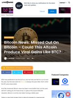Bitcoin News: Missed Out On Bitcoin - Could This Altcoin Produce Viral Gains Like BTC? | Live Bitcoin News