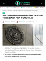 SEC Considers Innovation Path for Asset Tokenization Post-GENIUS Act