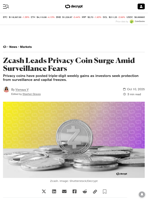 Zcash Leads Privacy Coin Surge Amid Surveillance Fears - Decrypt