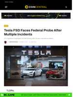 Tesla FSD Faces Federal Probe After Multiple Incidents - CoinCentral