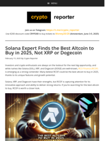 Solana Expert Finds the Best Altcoin to Buy in 2025, Not XRP or Dogecoin