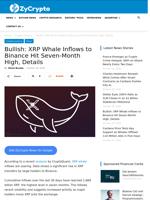 Bullish: XRP Whale Inflows to Binance Hit Seven-Month High, Details ⋆ ZyCrypto
