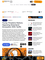 Trump Threatens Nations Opposing Greenland Annexation With Tariffs – Economics Bitcoin News