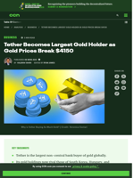 Why is Tether Buying More Gold Than Entire Countries?