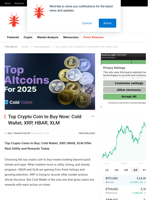 Top Crypto Coin to Buy Now: Cold Wallet, XRP, HBAR, XLM - NullTX