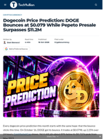 Dogecoin Price Prediction: DOGE Bounces at $0.079 While Pepeto Presale Surpasses $11.2M - TechBullion
