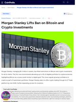 Morgan Stanley Lifts Ban on Bitcoin and Crypto Investments