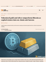 Tokenized gold and silver outperform Bitcoin as capital rotates into on-chain safe havens - AMBCrypto