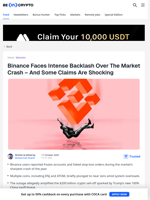 Binance Faces Shocking Manipulation Claims After Crypto Crash
