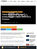 Talos Brings Ondo Tokenized Assets to Crypto Institutions