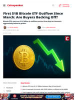 $1B Bitcoin ETF Outflow — Are Buyers Pulling Back?