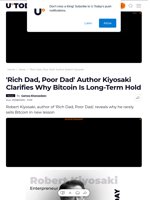 'Rich Dad, Poor Dad' Author Kiyosaki Clarifies Why Bitcoin Is Long-Term Hold - U.Today