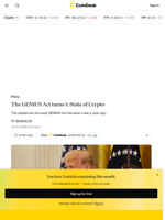 The GENIUS Act turns 1: State of Crypto 