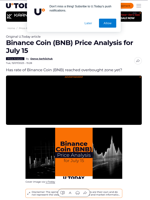Binance Coin (BNB) Price Analysis for July 15