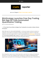 BitsStrategy Launches Free Day Trading Bot App for Fully Automated Quantitative Trading