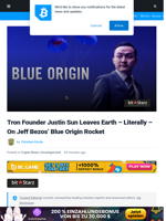 Tron Founder Justin Sun Leaves Earth - Literally - On Jeff Bezos' Blue Origin Rocket | Bitcoinist.com