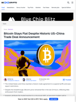 Bitcoin Price Ignores Historic US-China Trade Deal, But Why?