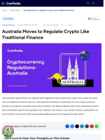 Australia Moves to Regulate Crypto Like Traditional Finance