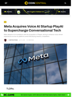 Meta Acquires Voice AI Startup PlayAI to Supercharge Conversational Tech - CoinCentral