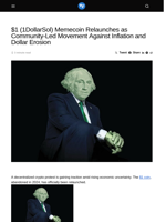 $1 (1DollarSol) Memecoin Relaunches as Community-Led Movement Against Inflation and Dollar Erosion - Visionary Financial