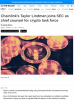 Chainlink's Taylor Lindman joins SEC as chief counsel for crypto task force | The Block