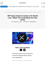 XRP Open Interest Crashes to 14-Month Low—What This Could Mean for Price Action