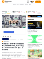 Circle’s IPO Surpasses Expectations, Raising $1.05 Billion at $31 a Share – Crypto News Bitcoin News