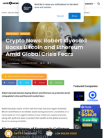 Crypto News: Robert Kiyosaki Backs Bitcoin and Ethereum Amid Global Crisis Fears | Live Bitcoin News