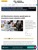 LG Electronics shares quadruple as investors back robotics shift