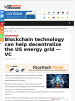 Blockchain technology can help decentralize the US energy grid — VC - The Crypto News Wire