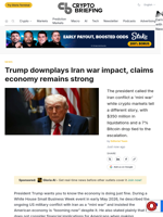 Trump downplays Iran war impact, claims economy remains strong