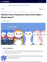 PENGU Price Prediction After 210% Rally—What’s Next?