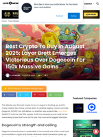 Best Crypto To Buy In August 2025: Layer Brett Emerges Victorious Over Dogecoin For 150x Massive Gains | Live Bitcoin News